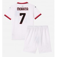 AC Milan Alvaro Morata #7 Bortatröja Barn 2024-25 Kortärmad (+ Korta byxor)